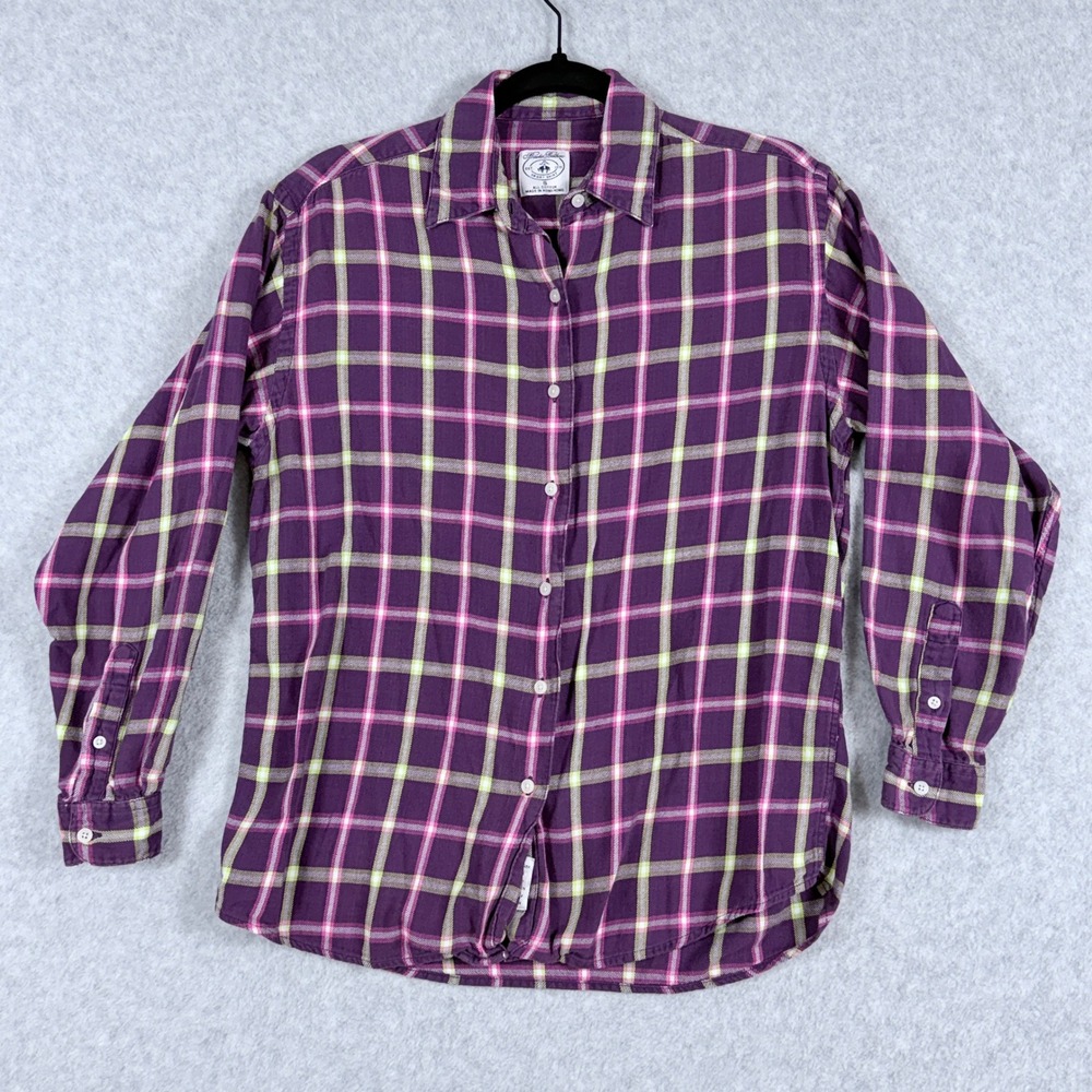 Brooks Brothers Sport Mens S Purple Plaid Button Down Preppy Ivy League Academic